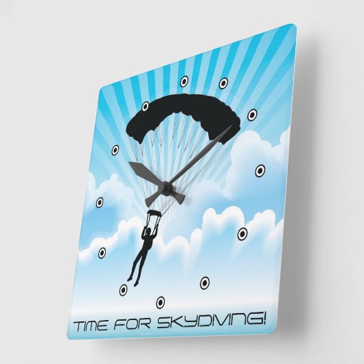 Skydiving Design Wall Clock Quadratische Wanduhr (Winkel)