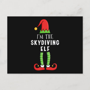 Skydiving Elf Christmas Matching Familiengeschenk Postkarte