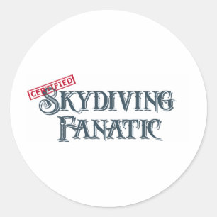Skydiving Fanatiker Runder Aufkleber