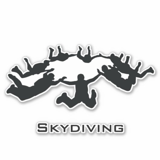 Skydiving Free Fall Design Contour Sticker (Vorderseite)