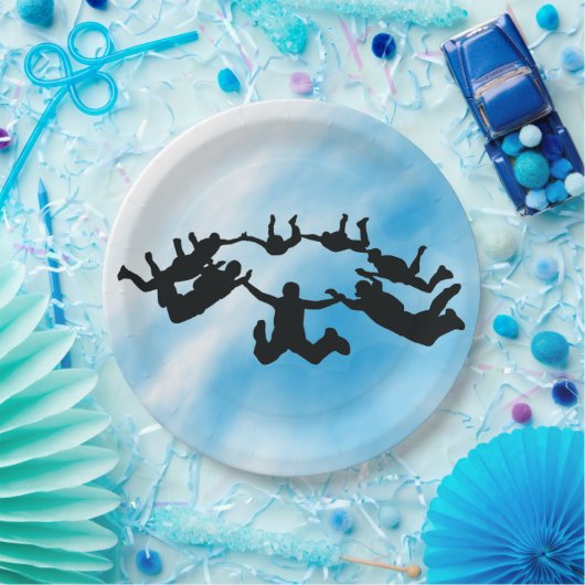 Skydiving Freefall Design Paper Party Plate Pappteller (Party)
