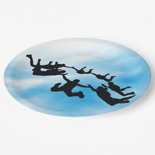 Skydiving Freefall Design Paper Party Plate Pappteller (Schrägansicht)