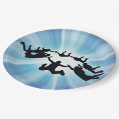 Skydiving Freefall Design Paper Party Plate Pappteller (Schrägansicht)