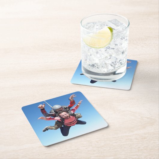 Skydiving Fun Rechteckiger Pappuntersetzer (Vor Ort)