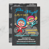 Skydiving-Geburtstagsfeier Einladung (Vorne/Hinten)