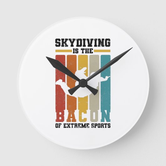 Skydiving Gifts | Skydiver Basejumping Parachute Runde Wanduhr (Vorderseite)