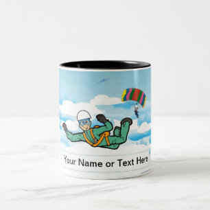 Skydiving - Großvater Cartoon von Printed Perfecti Zweifarbige Tasse