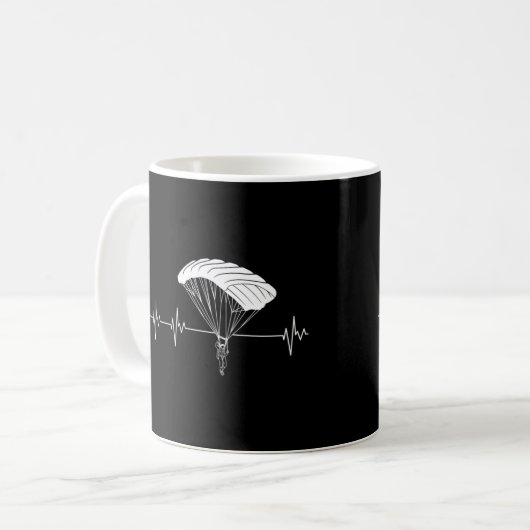 Skydiving Heartbeat Skydiver Parachuting Lover Kaffeetasse (Vorderseite Links)