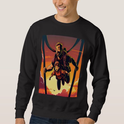 Skydiving Instructor Sunset Skydiving Dad 2 Sweatshirt (Vorderseite)