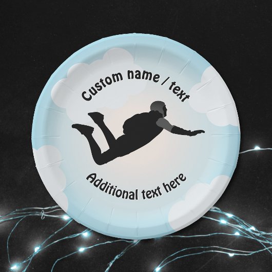 Skydiving-Jump - Freefall-Pose - jeder Textmotto Pappteller
