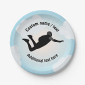 Skydiving-Jump - Freefall-Pose - jeder Textmotto Pappteller (Vorderseite)