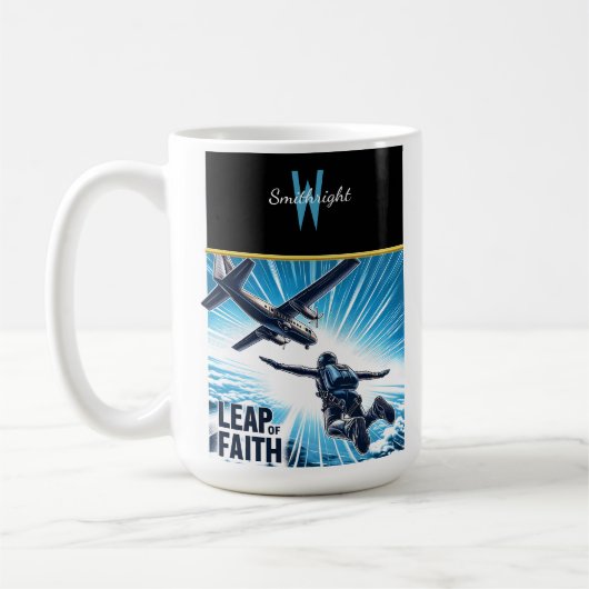 Skydiving Leap of Faith Kaffeetasse (Links)