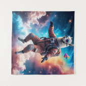 Skydiving Llama in Candy Nebula Wandteppich (Vorderseite (Horizontal))