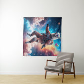 Skydiving Llama in Candy Nebula Wandteppich (Beispiel (Horizontal))