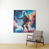 Skydiving Llama in Candy Nebula Wandteppich (Beispiel)