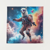 Skydiving Llama in Candy Nebula Wandteppich (Vorderseite)