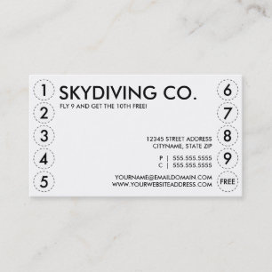 Skydiving-Lochkarte Treuekarte
