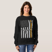 Skydiving Parachuting American Skydiver USA Flag Sweatshirt (Vorne ganz)