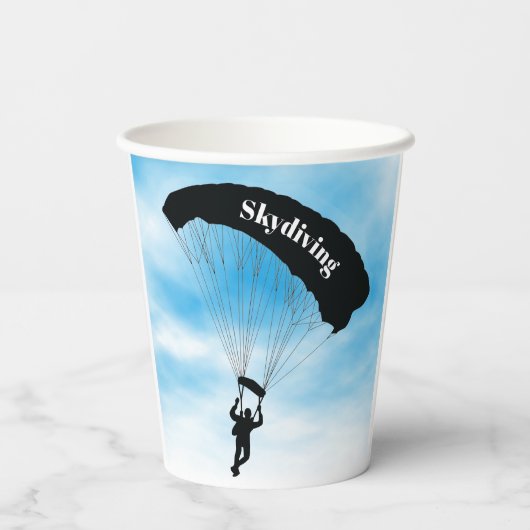 Skydiving Parachuting Design Paper Cup Pappbecher (Rückseite)