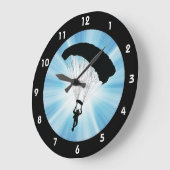 Skydiving Parachuting Design Wall Clock Große Wanduhr (Winkel)