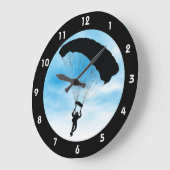 Skydiving Parachuting Design Wall Clock Große Wanduhr (Winkel)
