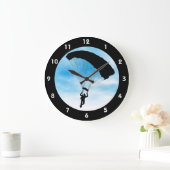 Skydiving Parachuting Design Wall Clock Große Wanduhr (Zuhause)