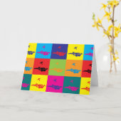 Skydiving Pop Art Karte (Gelbe Blume)