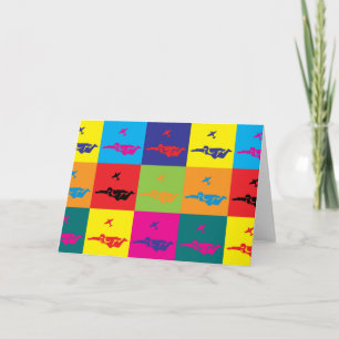 Skydiving Pop Art Karte