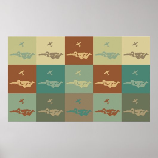 Skydiving Pop Art Poster (Vorne)