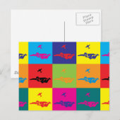 Skydiving Pop Art Postkarte (Vorne/Hinten)