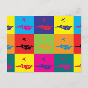 Skydiving Pop Art Postkarte