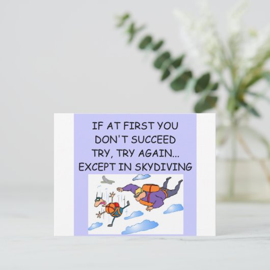 SKYDIVING POSTKARTE (Stehend Vorderseite)