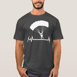 SkyDiving Pulse Heartbeat Skydiver Parachute T-Shirt