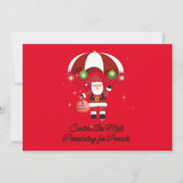 Skydiving Santa Parachute Air Mail Feiertagskarte