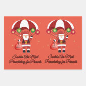 Skydiving Santa Parachute Air Mail Geschenkpapier Set (Vorderseite 3)