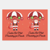 Skydiving Santa Parachute Air Mail Geschenkpapier Set (Vorderseite 2)