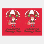 Skydiving Santa Parachute Air Mail Geschenkpapier Set (Vorderseite)