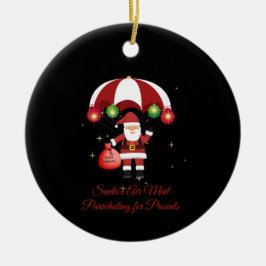 Skydiving Santa Parachute Air Mail Keramik Ornament