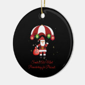 Skydiving Santa Parachute Air Mail Keramik Ornament (Links)
