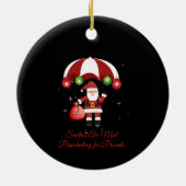 Skydiving Santa Parachute Air Mail Keramik Ornament (Hinten)