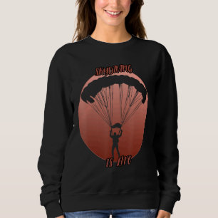 Skydiving-Schatten in einem roten Kreis Sweatshirt