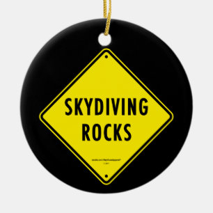 SKYDIVING SCHAUKELT Verkehrsschild Keramik Ornament