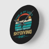 Skydiving School Portland Runde Wanduhr (Winkel)