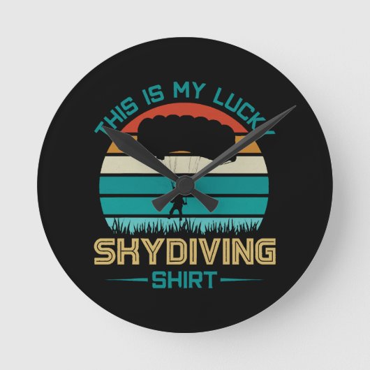 Skydiving School Portland Runde Wanduhr (Vorderseite)