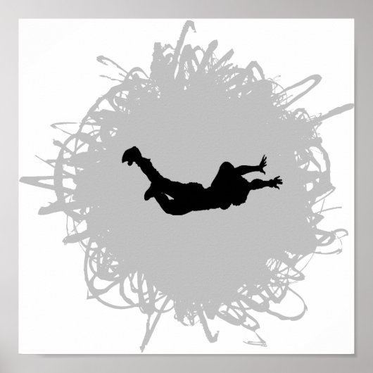 Skydiving Scribble Style Poster (Vorne)