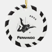 Skydiving Skydiver Fallschirmspringen Name & Jahr  Keramik Ornament (Vorne)