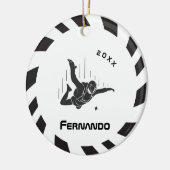 Skydiving Skydiver Fallschirmspringen Name & Jahr  Keramik Ornament (Links)