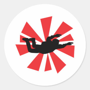 skydiving Skydiverikone Runder Aufkleber