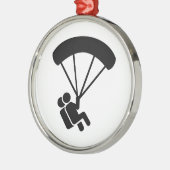 Skydiving Tandem Silbernes Ornament (Links)
