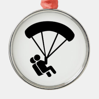 Skydiving Tandem Silbernes Ornament